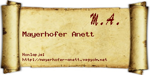 Mayerhofer Anett névjegykártya