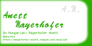 anett mayerhofer business card